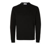 SELETED HOMME Slhdane LS Knit Structure Crew Neck Noos Maglione da Uomo, Nero, L