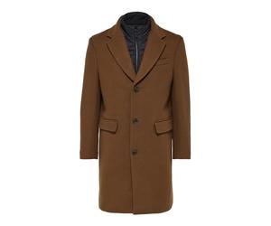 SELETED HOMME Slhjoseph-Cappotto in Lana Noos Lungo, Beige, S Uomo