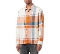 SELETED HOMME Slhloosehybrid-Check Overshirt LS Camicia a Maniche Lunghe, Sugar Almond, L Uomo
