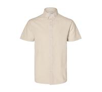 SELETED HOMME Slhreg-New Linen-Maglietta SS Noos Camicia a Maniche Corte, Puro Cashmere/Strisce: Strisce, M Uomo