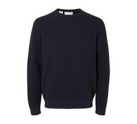 Selected Maglia a girocollo Ross Structure – lavorazione nido d'ape 100% cotone Blu M