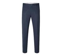 Selected Homme - Pantaloni da abito slim blu navy scuro in misto lino 52