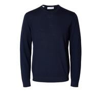 SELETED HOMME Slhtray LS Knit Merino Crew Neck Noos Pullover, Blazer Blu Marine, S Uomo
