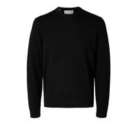 SELETED HOMME Slhtray LS Knit Merino Crew Neck Noos Pullover, Nero, S Uomo
