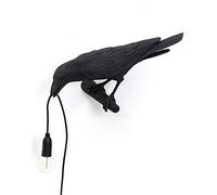 Seletti "Bird Lamp Black & White Waiting, Playing, Looking Lampada Uccello, Nero, Looking Left Outdoor