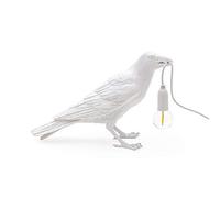 SELETTI Bird Lamp Waiting Lampada da Tavolo Corvo Bianco