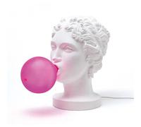 SELETTI lampada da tavolo GRACE in resina bianca e vetro rosa a LED 3W 2700K