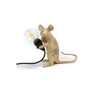 SELETTI Lampada in Resina Mouse Lamp Mac Gold Seduto Oro