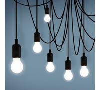 SELETTI LED a sospensione Maman nero 14 luci satinato 07747_SAT