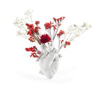 Seletti Love In Bloom Vaso a forma di cuore, bianco