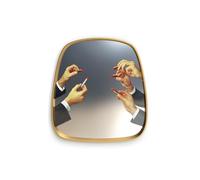 SELETTI Mirror Gold Frame Lipsticks 54 h. 59 | Specchio da Parete con Occhi Animati - Design Interattivo e Concettuale“La memoria del passato si ricompone oggi in una nuov