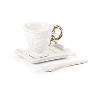 Seletti Set da Caffe' in Porcellana I-Wares con Manico Oro