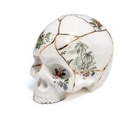 SELETTI teschio umano SKULL KINTSUGI in porcellana e oro 24K