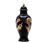 SELETTI TOILETPAPAER VASO IN PORCELLANA - LIPSTICKS BLACK