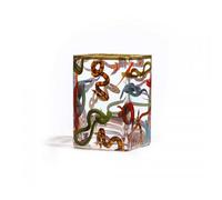 SELETTI Vaso Quadrato Toiletpaper Snakes 14 cm Trasparente