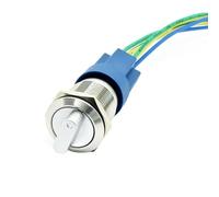 Selettore rotante in metallo da 19 mm 2 Interruttore a pulsante a 3 posizioni 1NO1NC Interruttore a manopola DPST A scatto ON OFF con cablaggio 1 pz(Switch with harness,3 position)