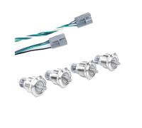 Selettore rotativo 1 pz 22 mm interruttore a pulsante rotante in metallo 2/3 posizioni autobloccante tipo di ripristino automatico con LED NO/NC ON OFF 5 colori(1NO1NC(With LED),SELF-RESET_RED_3-6V)