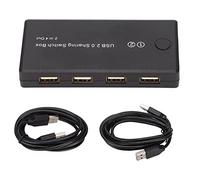 Selettore USB 2.0 2 in 4 out, commutatore USB per condividere stampante, tastiera e mouse tra due computer, switch per periferiche plug and play con cavi da 1,5 m, compatibile con