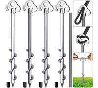 SELEWARE 4 pezzi picchetti da terra per trampolino da esterno - Picchetti da tenda resistenti in acciaio inossidabile Picchetti da tenda resistenti per altalene, escursioni, trampolini, tende, capanni