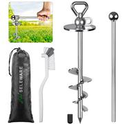 SELEWARE Ancoraggio a terra per cani Guinzaglio per cani - Viti da terra da 43 cm per cani Fino a 100 kg Nessun groviglio Cortile Spiaggia Prato Esterno fino a grande picchetto di fissaggio