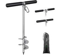 SELEWARE Ancoraggio per Sabbia da 43,2 cm per Barche, con Design a Doppia elica, per acque Poco Profonde, in Acciaio Inox, Ancoraggio da Spiaggia per Barche sicure, Moto d'Acqua, Kayak e Altro su