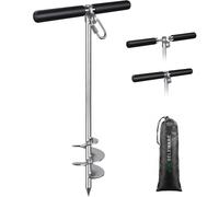 SELEWARE Ancoraggio per sabbia per barche a vite con design a doppia elica, per acque poco profonde, in acciaio inox, ancoraggio da spiaggia per barche sicure, moto d'acqua, kayak e altro su spiagge e
