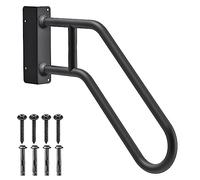 SELEWARE Corrimano resistente da 76,2 cm per esterni 1-4 gradini, montaggio a parete per scale a mano, maniglia di sicurezza a forma di U per garage, veranda, giardino (destrorso, diametro 3,3 cm)