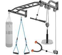 SELEWARE Heavy Duty Pull Up Bar a Parete Multi-Funzione Chin up Bar con Sistema di Carrucole a Cavo Home Gym LAT Pulldown Workout Attachments Heavy Bag Hanger