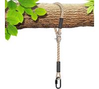SELEWARE Kit di cinghie per altalena per albero di Natale, corda regolabile, veloce e facile da appendere, altalena, per interni ed esterni, ramo di albero, campeggio, parco giochi (beige, 152 cm,