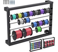SELEWARE Porta bobine di filo, supporto per bobina di filo metallico da parete, resistente, dispenser per filo/cavo con 4 aste in acciaio inossidabile, per stoccaggio e esposizione al dettaglio