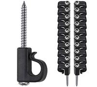 SELEWARE Q-Hanger, 20 ganci per luci di Natale, con viti a croce per garage, festa di Capodanno, per esterni, cavo facile da rilasciare e luci LED fatate, molto resistenti