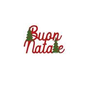 Selezione Cartoleria Varzi Dal 1956 Accessori Regalo Natale Scritta In Legno "Buon Natale" Rossa Con Pini 85 x 60 mm