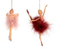 Selezione Cartoleria Varzi dal 1956 - Addobbo Albero di Natale Ballerine con Tutù Rosa e Bordeaux 19CM 1PZ - Assortito