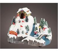 Paesaggio natalizio Kaemingk Pista sci con movimento e luci 485623