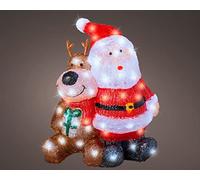 Selezione Cartoleria Varzi dal 1956 luminoso per esterni figura in 3D babbo natale con renna Lun. 34cm Lar. 18cm Alt. 40cm