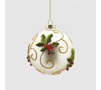 Selezione Cartoleria Varzi Dal 1956 Pallina Albero Di Natale Oro Con Agrifoglio E Bacche