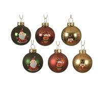 Selezione Cartoleria Varzi Dal 1956 Set Di Addobbi Albero Palline in vetro opaco schiaccianoci - babbo natale - cervo 6assortiti