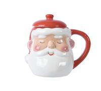 Selezione Cartoleria Varzi Dal 1956 Tazza Natalizia In Ceramica Rossa Babbo Natale Sagomato Con Coperchio