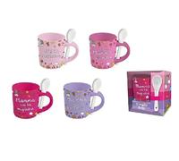 Selezione Cartoleria Varzi Dal 1956 Tazzina Caffè Con Cucchiaino Frasi Festa Della Mamma Colori Assortiti