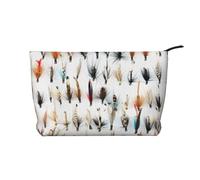 Selezione di mosche tradizionali per la pesca alla trota di White Fish, Borsa per cosmetici in velluto a coste Borsa per il trucco Borsa da viaggio portatile