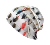 Selezione di Mosche Tradizionali per la Pesca alla Trota di White Fish,Cappello Lavorato a Maglia con Berretto, Passamontagna in Poliestere, Berretto Largo, Cappello da Corsa