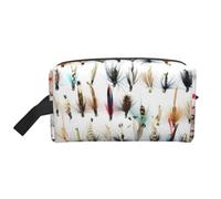 Selezione di mosche tradizionali per la pesca alla trota di White Fish. Organizer per cosmetici di grande capacità, borsa da viaggio per il trucco da donna.