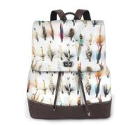Selezione di mosche tradizionali per la pesca alla trota di White Fish,Zaino da donna, impermeabile, leggero, in pelle PU, alla moda, da viaggio