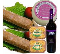 Selezione Macerata, Ancona 324. Ciauscolo igp 2x400 gr, Tagliatelle Pasta di Camerino 2x500 gr, Formaggio Pecorino 900 gr, 1x Lacrima Morro Alba, 75 cl Ter.Conti, Prodotto Tipico Marche, Italia