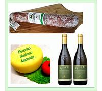 Selezione Matelica 316. Ciauscolo IGP 600 gr, Formaggio Pecorino Tipo Nostrano 900 gr, 2x Verdicchio Matelica bio Belisario, prodotto tipico marchigiano, Italia