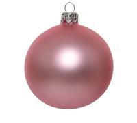 Selezione Varzi dal 1956 set 6 palline vetro rosa opaco 8 cm