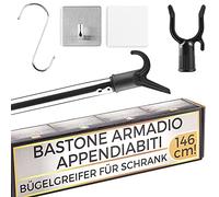 Selezione100 bastone armadio appendiabiti bastone appendiabiti per armadio asta armadio per guardaroba asta - kit elegante regalabile con 2 ganci e accessori lussuosi