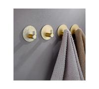 Self-Adhesive Bathroom Hooks in Gold - Set of 4 Durable Hooks for Towels and Clothes with Strong Adhesive - Ideal for Various Brands
