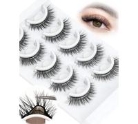Self Adhesive Ciglia Finte 5 Parise Pack Pre Glued Eyelashes Cat Eye False Lashes Wispy Morbidi e Confortevoli Extension Ciglia Volume by Obeyalash (6D07)