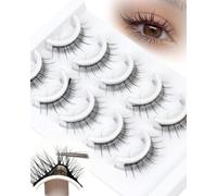 Self Adhesive Ciglia Finte Natural Look Pre Glued Eyelashes 5 Pairs Pack Glueless Lashes Wispy Manga Lashes Riutilizzabile e Morbido by Obeyalash (L09)